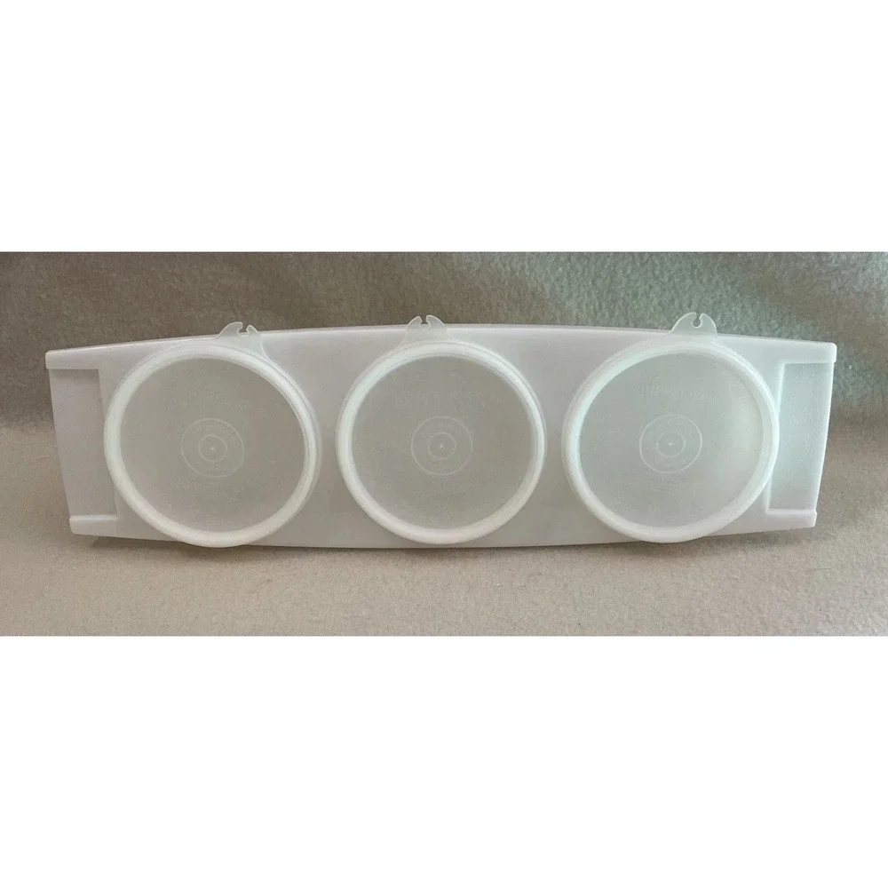 Vintage Tupperware Condiment Caddy Server #732-1 w/Lids White Clear Lids 14